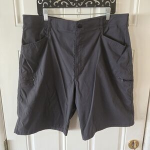 Wrangler Outdoor Cargo Hiking Shorts Gray Nylon Stretch Mens 40 Utility Gorpcore